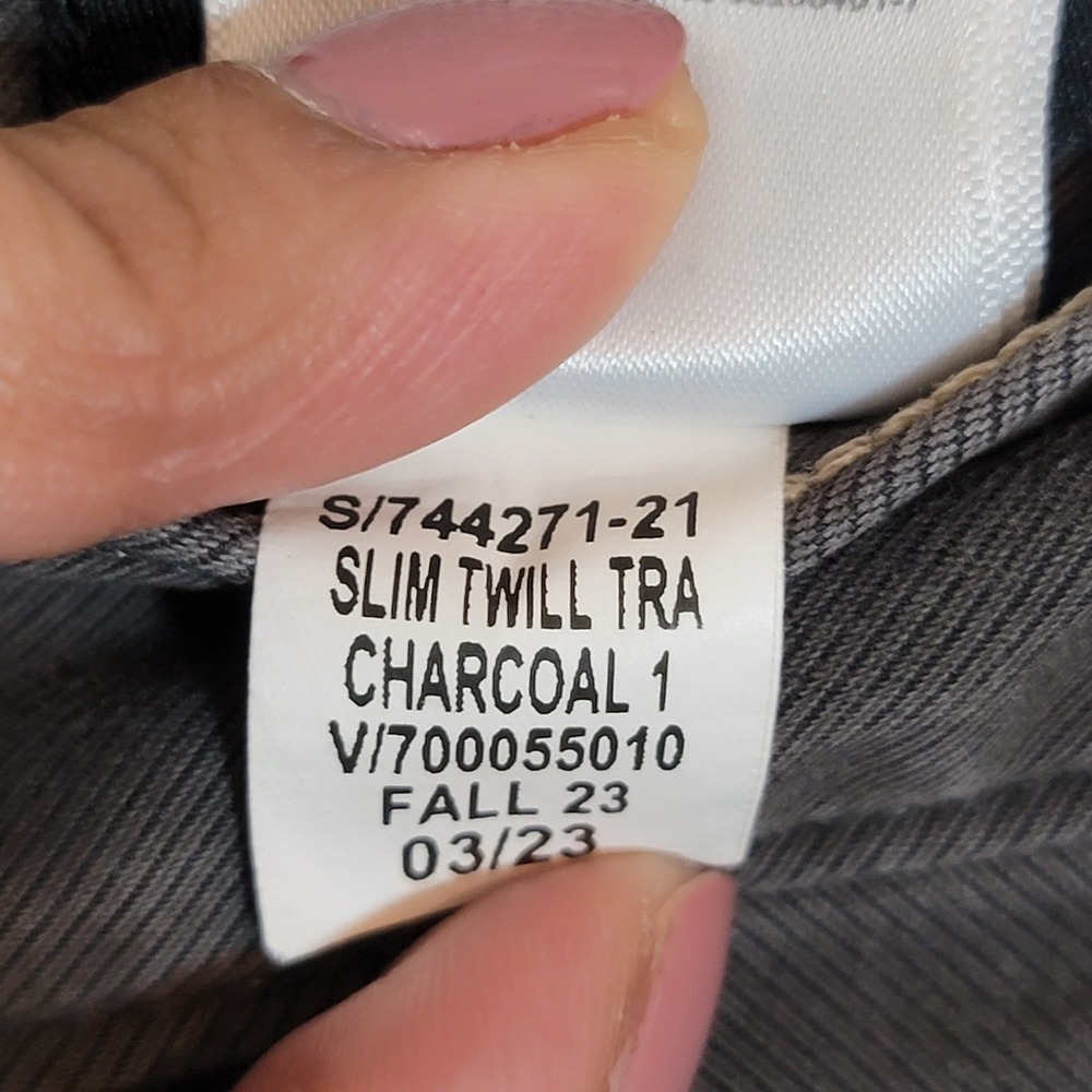 Banana Republic Slim Twill Traveler Pant Charcoal Gray Men's 31x32 Actual 31x28 - Picture 14 of 14